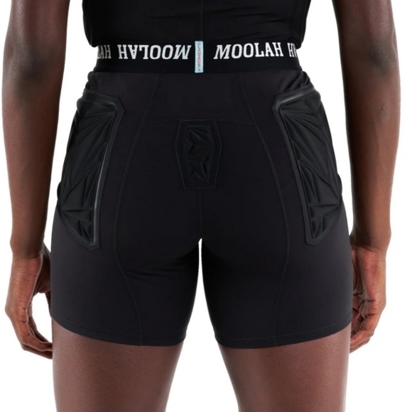 Moolah Workout Set Black Padded Compression Shorts & Top Size Large NWT - Picture 13 of 14